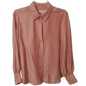 ☀️ Chico’s Salmon Gold Shimmer Blouse